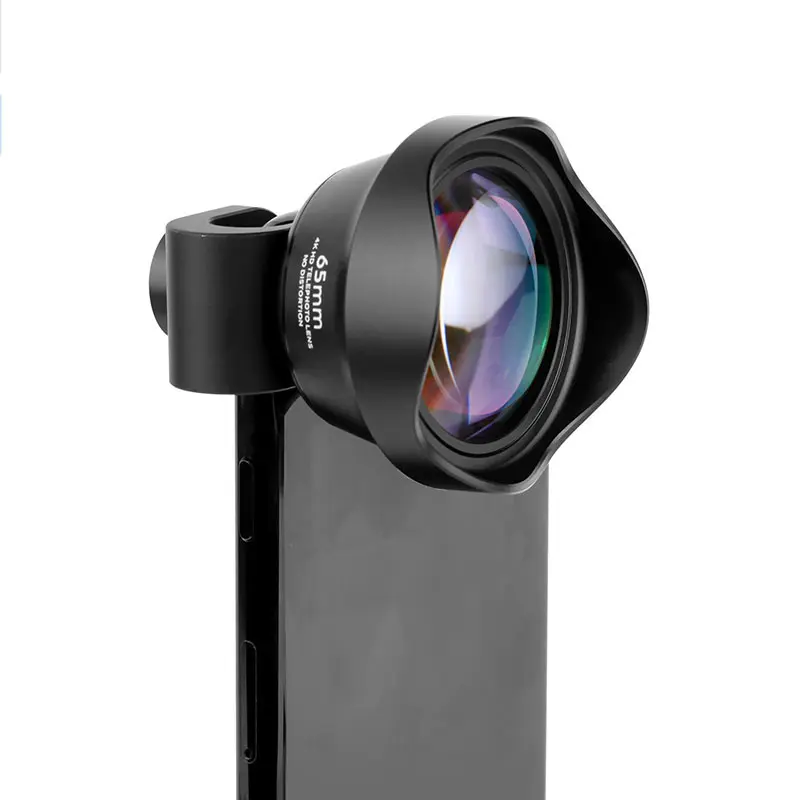 65mm 4k HD bozulma olmadan telefon kamera lens için iPhone, Samsung, makro ve geniş açı Lens ile LED ışık ve seyahat çantası