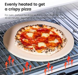ROCKSHEAT 32*0.4 cm Pierre à pizza en céramique <span class=keywords><strong>cordiérite</strong></span> de Chine, revêtement de qualité <span class=keywords><strong>alimentaire</strong></span>, accessoires pour pizza - Product Image 5