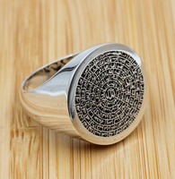 Bague islamique en acier inoxydable 316l avec 99 noms d'Allah, bague artisanale pour homme, fabrication turque ottomane, bijoux artisanaux en gros