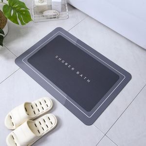 Tapis de bain ovale en diatomite, séchage rapide, antidérapant, imperméable, absorbant l'eau, en caoutchouc, lavable - Product Image 3