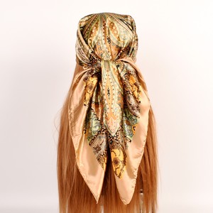 Yeni baskılı moda küçük şal kadın atkılar başörtüsü toptan ucuz 90 kare Vintage Paisley ipeksi eşarp özelleştirilebilir - Product Image 6
