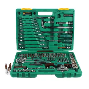 Kit d'outils de réparation de voiture, jeu de douilles, clé à molette, 123 pièces