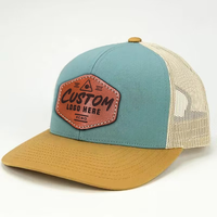 Casquettes de camionneur classiques de style 112, de haute qualité, personnalisées, 3 couleurs, 6 panneaux, broderie 3D, patch en cuir