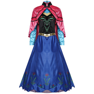 Disfraz de Anna de Frozen para Mujer Adulta, Vestido Largo con Chal, Tallas S a 3XL, Traje de Cosplay para Halloween - Product Image 5