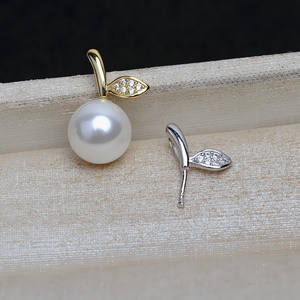 Pendentif tête de pomme germe de soja semi-fini en argent S925, plateau vide pour perles DIY, accessoires 9-14, pour femme, pour bijoux - Product Image 1