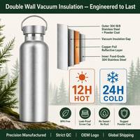 Bouteille d'eau isotherme en acier inoxydable sans BPA, double paroi, anti-fuite, gourde sous vide, vente en gros OEM pour la randonnée, le cyclisme et le camping