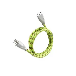 Cable de alimentación de tres núcleos, cable de alimentación trenzado de nailon, enchufe de EE. UU., producto palabra cola, cable de alimentación de CA