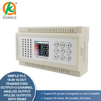 Controlador Oshangming PLC 16 DI 16 DO Transistor 2 Salida analógica 2 Pulso con RS485 para servomotor