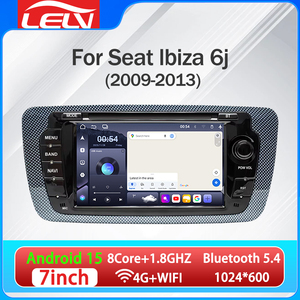Autoradio Android 15 7 pouces LELV pour SEAT <span class=keywords><strong>Ibiza</strong></span> 6J IV 4 (2009-2013) - GPS, écran tactile, Wi-Fi intégré, audio haute résolution - Product Image 1