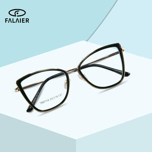 กรอบแว่นตาฟาไลเออร์ แคทอาย TR87114 กรอบเต็มป้องกันแสงสีฟ้ากรอบโลหะสำหรับทุกเพศ - Product Image 1