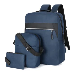 Business Leisure Casual Laptop Bag Set Notebook School Backpack Set For Boys Girls School 3 In 1 USB Computer Shoulder Bag Set