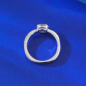 Nuevo anillo de novia de <span class=keywords><strong>diamante</strong></span> redondo con incrustaciones de cuatro garras de plata S925 de 6,5mm, joyería de boda con borde cruzado en <span class=keywords><strong>vivo</strong></span> de Libro <span class=keywords><strong>Rojo</strong></span> - Product Image 4