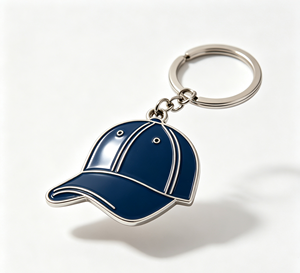 Porte-clés personnalisé en métal, casquette de baseball émaillée, porte-clés en alliage de zinc, souvenir, cadeau promotionnel - Product Image 2