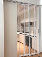 Puertas Corredizas de Aleación de Aluminio con Rotura de Puente Térmico Hechas a Medida, Puertas Corredizas Ultraestrechas, Ventanas de Doble Acristalamiento, Impermeables