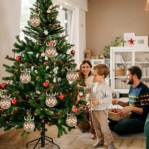 Nhà Máy Bán buôn Laser khắc tên tùy chỉnh tên thân thiện với môi gỗ Cây giáng sinh trang trí cá nhân thiết kế - Product Image 5