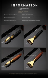 <span class=keywords><strong>Ustensile</strong></span> de cuisine éplucheur en acier inoxydable éplucheur de <span class=keywords><strong>Julienne</strong></span> avec manche en bois 304 éplucheur de fruits et légumes 2 en 1 - Product Image 2