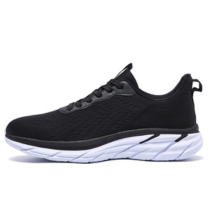 Chaussures de sport élégantes et robustes pour hommes, baskets de marche en tissu de coton à lacets, tendance mode, baskets de court tricotées lumineuses - Product Image 3