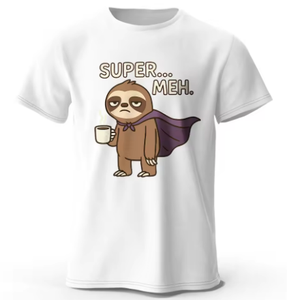 T-shirt imprimé Super Meh pour homme, 100 % coton, coupe oversize, avec motifs décontractés, pour femme, hauts d'été, streetwear décontracté - Product Image 2