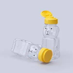 New Design Food Grade Cute Bear Water Bottle Syrup Plastic Pet Squeeze Bear Bottle