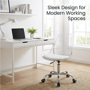 <span class=keywords><strong>Silla</strong></span> de <span class=keywords><strong>Escritorio</strong></span> Giratoria con Ruedas para Comedor, <span class=keywords><strong>Silla</strong></span> Elevadora de Acrílico Giratoria para Computadora, <span class=keywords><strong>Silla</strong></span> Ergonómica de Oficina con Ruedas - Product Image 3