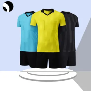 Uniforme de árbitro de fútbol, camiseta de fútbol y conjunto corto transpirable, nuevos diseños