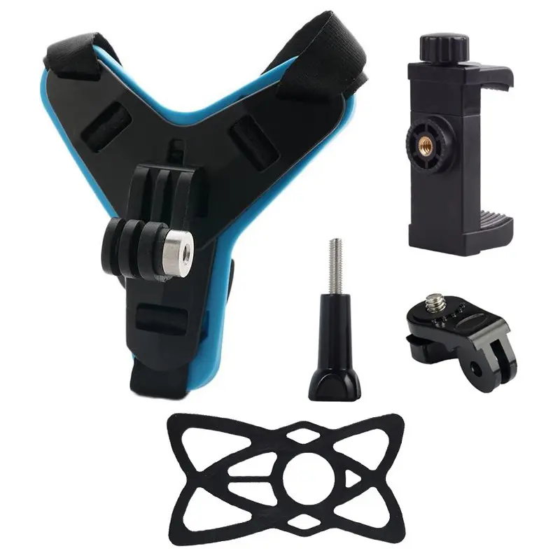 5 In 1 Kits Motorhelm Kin Mount Houder Draaibare Mobiele Telefoon Riem Voor Gopro Hero Sport Action Camera