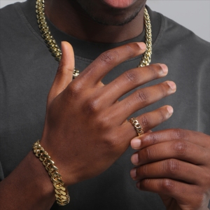 Bracciale Cubano da <span class=keywords><strong>Uomo</strong></span> Placcato Oro 14k 18k per Uso Quotidiano, 8-22mm, in Ottone <span class=keywords><strong>e</strong></span> Zirconi, Catena Miami Cuban Link, Gioielleria Fine - Product Image 4