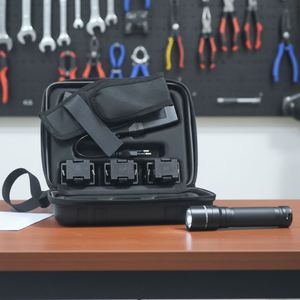 LED Tactical Flashlight Long-distance with Rechargeable Glow Strips & Battery USB-C Quick Charge for Emergency