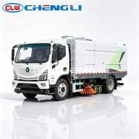 Camion balayeuse routière électrique pure Foton 12 tonnes, batterie CATL 162 kWh, lavage et balayage tout-en-un pour le nettoyage des routes