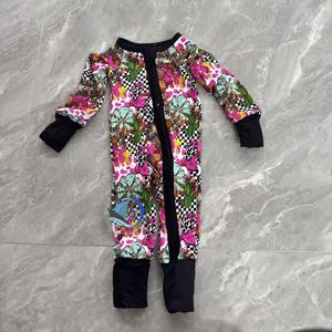 Op maat gemaakte baby bamboe romper mystery box bamboe slaappakken diverse prints bamboe baby pyjama's baby meisje op maat rits - Product Image 4