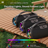Enceinte portable sans fil d'extérieur avec 4 haut-parleurs, double basses et aigus, Bluetooth 5.3, éclairage RGB et poignée de transport