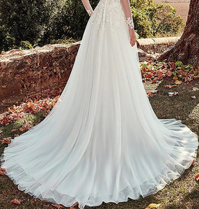 New Design Bianco A Maniche Lunghe Slim Fit Vestito <span class=keywords><strong>Da</strong></span> Cerimonia Nuziale Della <span class=keywords><strong>Sposa</strong></span> - Product Image 5