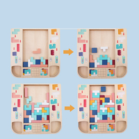 Jouets de Jeu Montessori Éducatifs pour Bébé, Blocs en Bois 3D, Puzzle Jigsaw Tetris, Jeux de Casse-Tête pour Enfants