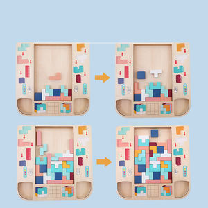 Baby Montessori Educatieve Hersenkrakers Spel Speelgoed Houten 3d Blokken Puzzel Tetri Puzzel Spel Speelgoed Voor Kinderen - Product Image 4