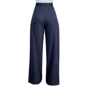 Pantalons droits décontractés en polyester taille mi-haute pour femmes en gros - Product Image 6