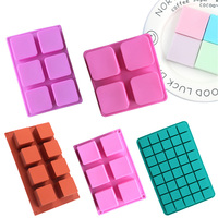 1 Pièce Moule à Savon en Silicone 4 Cavités avec Logo Personnalisé, Fabrication de Bougies, Tube Long, Boîte en Bois avec Couvercle