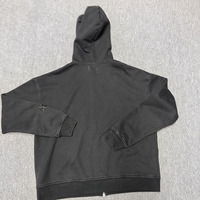 Sweat à capuche zippé d'hiver personnalisé de haute qualité, grande taille, vintage, en coton épais, imprimé et brodé pour hommes