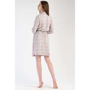 Robe courte matelassée à col châle et manches longues pour femme – Vêtement de nuit confortable - Product Image 1