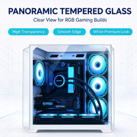 Boîtier PC Gaming ATX Mid Tower Blanc OEM d'Usine avec Verre Trempé sur 3 Côtés, Supporte GPU 400mm, Refroidisseur CPU 165mm, 7 Ventilateurs