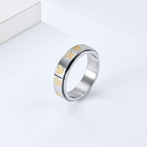 Stainless Steel Band <b>Ring</b> for Engraving Dog <b>Cat</b> Paw Cute Animal Fingerring Stress Relieving Anxiety <b>Ring</b> Wedding Promise <b>Rings</b> - Product Image 3