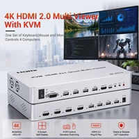 Multivisor Cuádruple de 4 Entradas y 1 Salida con Conmutación KVM 4K60Hz y Soporte para Impresora