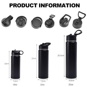 Bouteille d'eau sport en acier inoxydable en gros, avec logo personnalisé, grande capacité, à large ouverture, tasse isotherme portable pour l'extérieur - Product Image 4