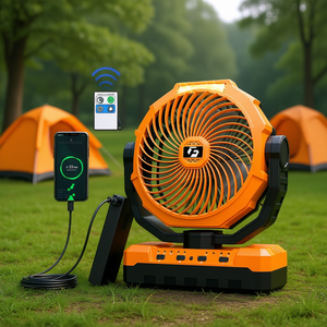 Ventilador de Mesa para Camping DB de 9 Pulgadas, 12000mAh, Recargable por USB, 4 Velocidades, con Luz, Portátil para Exteriores - Product Image 2