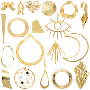Malocchio, goccia lacrima, in ottone a base di gioielli fai da te ciondolo attaccamento, placcato in vero oro, non facile da offuscare N29 - Product Image 1