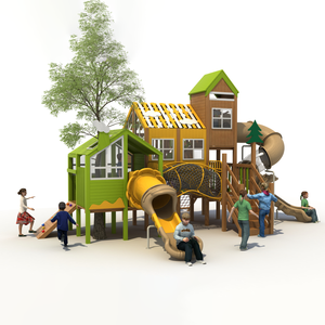 Boke Duurzame Bruine Kinderspeelset met Schommel en Glijbaan - Anti-corrosie & UV-bestendig Buiten Speelgoed van Hout en Kunststof voor Speelplekken in de Tuin - Product Image 5