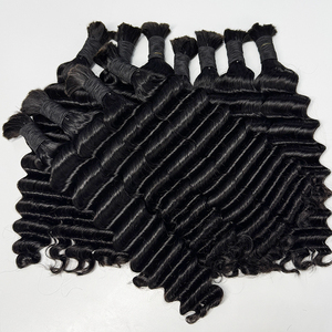 Cambodian Hair Bulk Virgin Double Weft Deep Wave Natural Color Soft Hair for Boho <b>Braids</b> Crochet <b>Braids</b> <b>Wig</b> Making - Product Image 4