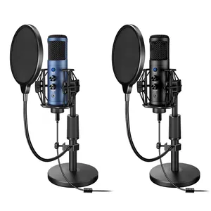Base de metal personalizada plug e jogar computador telemóvel gravação ao vivo grupo de voz conversa conjunto de microfone desktop
