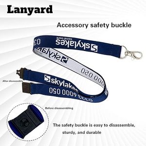Hochwertiges Personalisiertes Maßgefertigtes Polyester-Jacquard-Halsband Abnehmbares Logo Seiden-Gewebtes Besticktes Schlüsselband mit Schlüsselring - Product Image 3