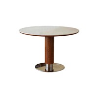 Table à manger moderne haut de gamme en pierre, table ronde créative pour petit appartement, table à manger française en bois et métal à vendre
