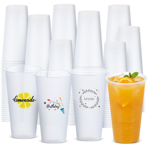 Gobelet en plastique PP transparent à paroi simple, imprimé avec logo personnalisé, jetable, 500 ml, 600 ml, 700 ml, 1000 ml, pour thé au lait à bulles Boba - Product Image 1